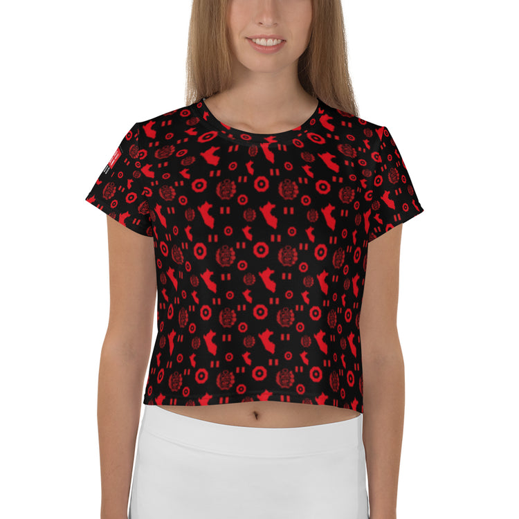 Peruvian Crop Tee - Peruvian Patriot All-Over Print | PeruvianMood