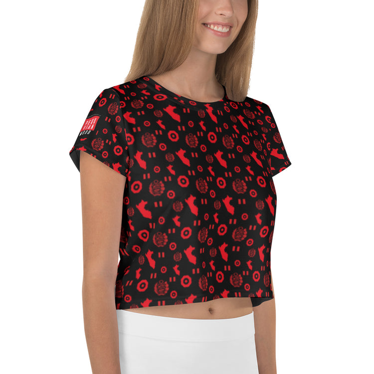 Peruvian Crop Tee - Peruvian Patriot All-Over Print | PeruvianMood