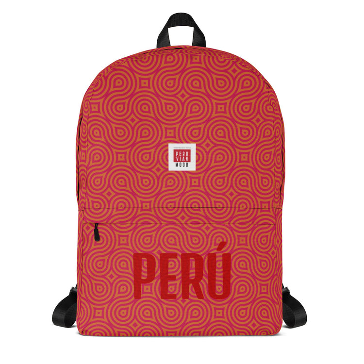 Peru Inka Pattern red Backpack | PeruvianMood
