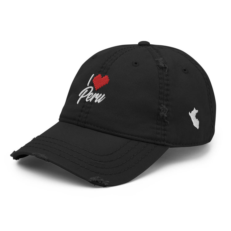 I Love Peru Distressed Hat