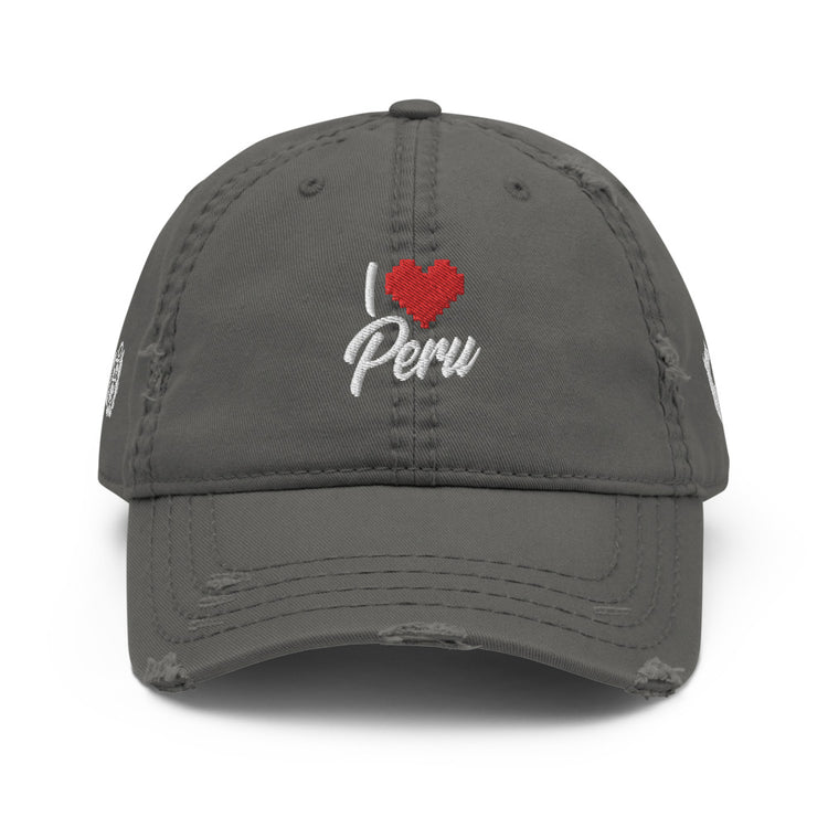 I Love Peru Distressed Hat