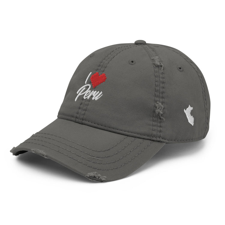 I Love Peru Distressed Hat