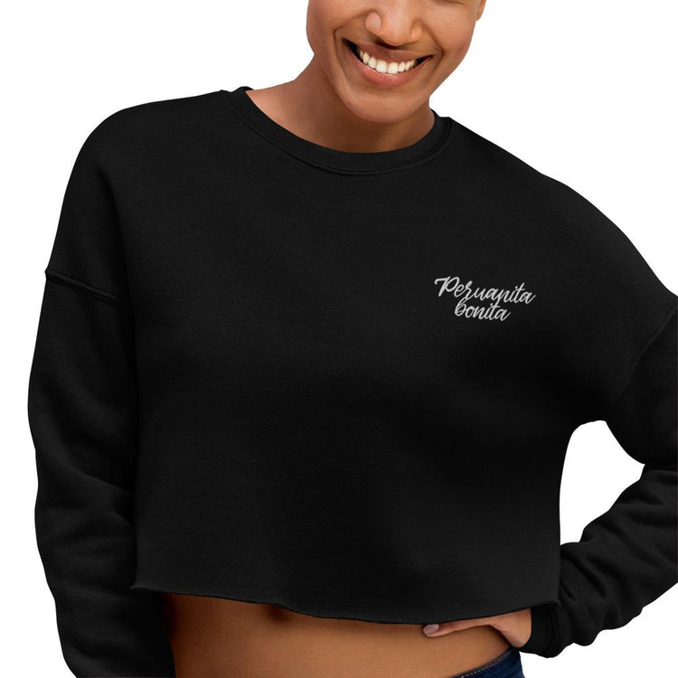 Peruvian Crop Sweatshirt - Peruanita Bonita embroidered