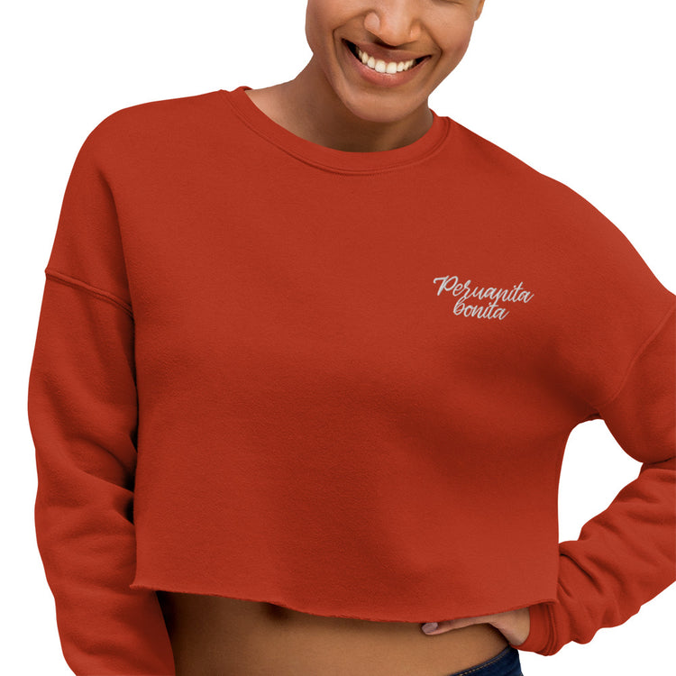 Peru Crop Sweatshirt - Peruanita Bonita embroidered