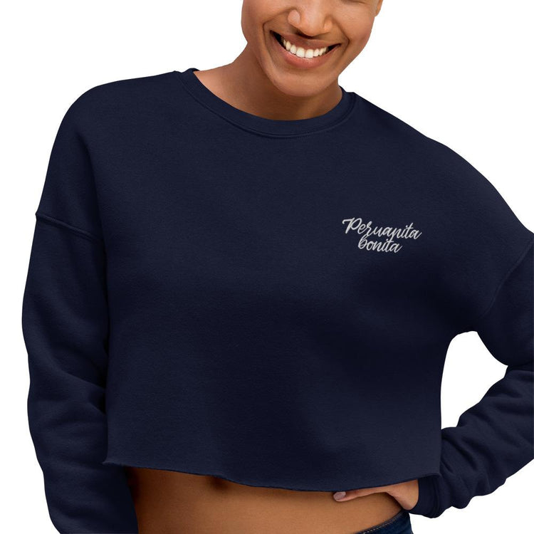 Peruvian Crop Sweatshirt - Peruanita Bonita embroidered