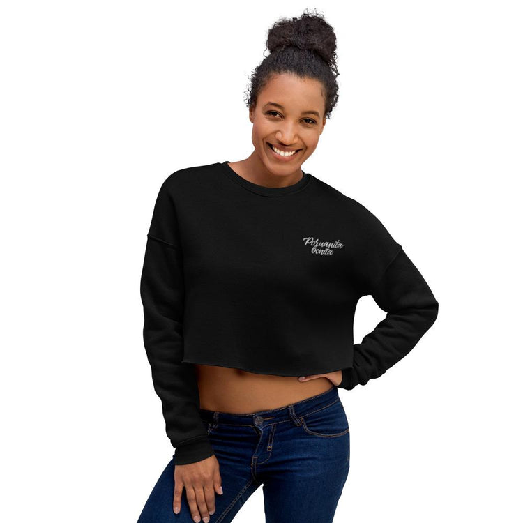 Peruvian Crop Sweatshirt - Peruanita Bonita embroidered