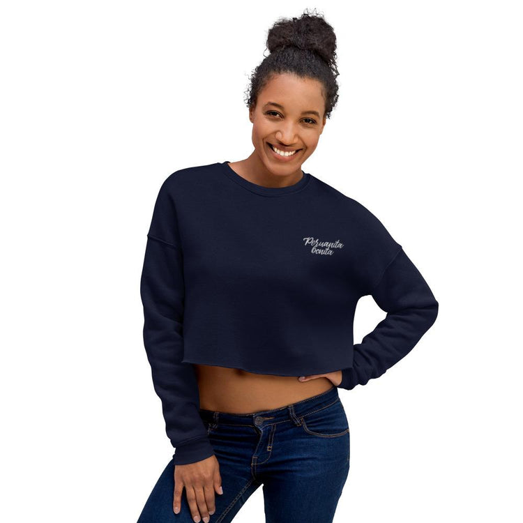 Peruvian Crop Sweatshirt - Peruanita Bonita embroidered