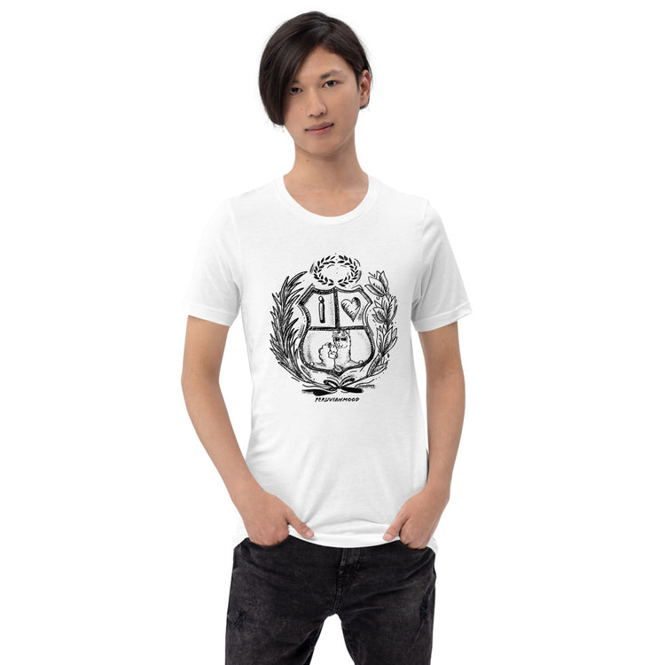 Peru T-Shirt - I Love You Escudo Peruano | Unisex