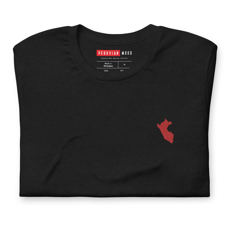 T shirt Peru Map - Embroidered Unisex