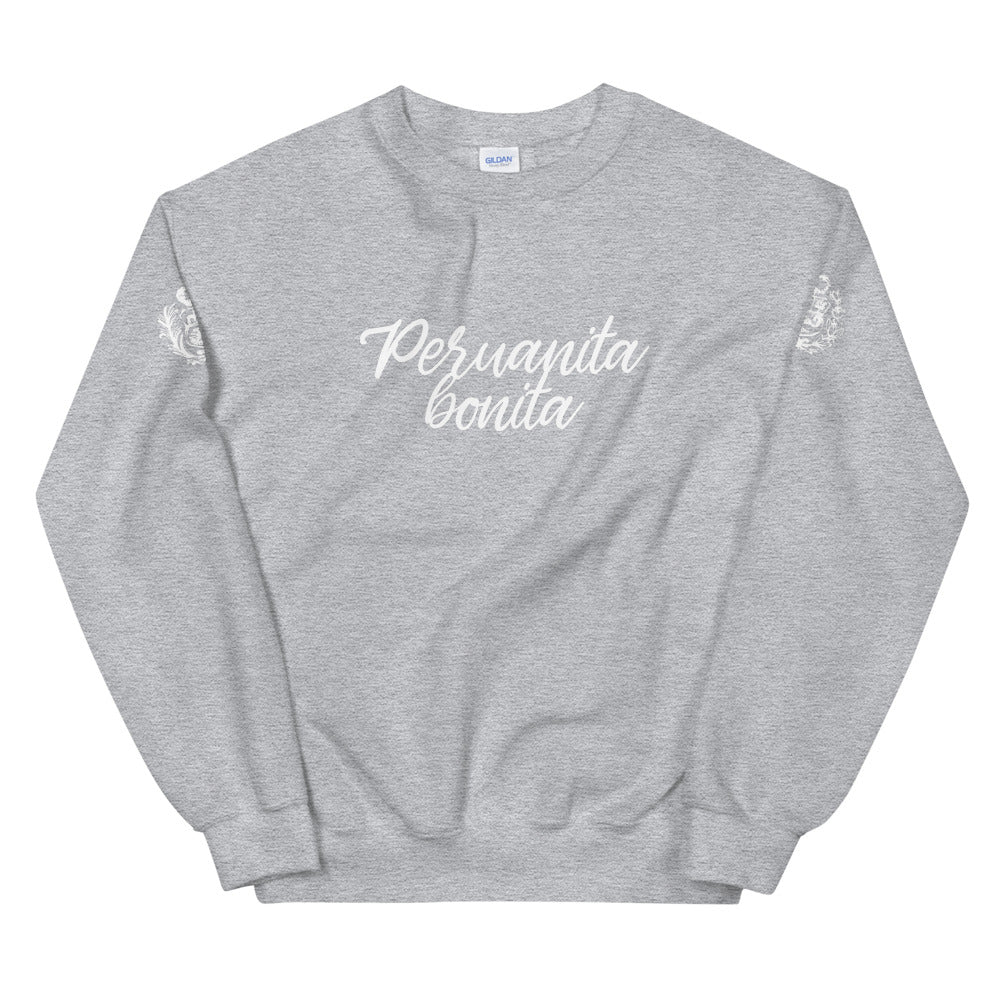 Peruvian Sweatshirt - Peruanita Bonita + Peruvian shield sleeves
