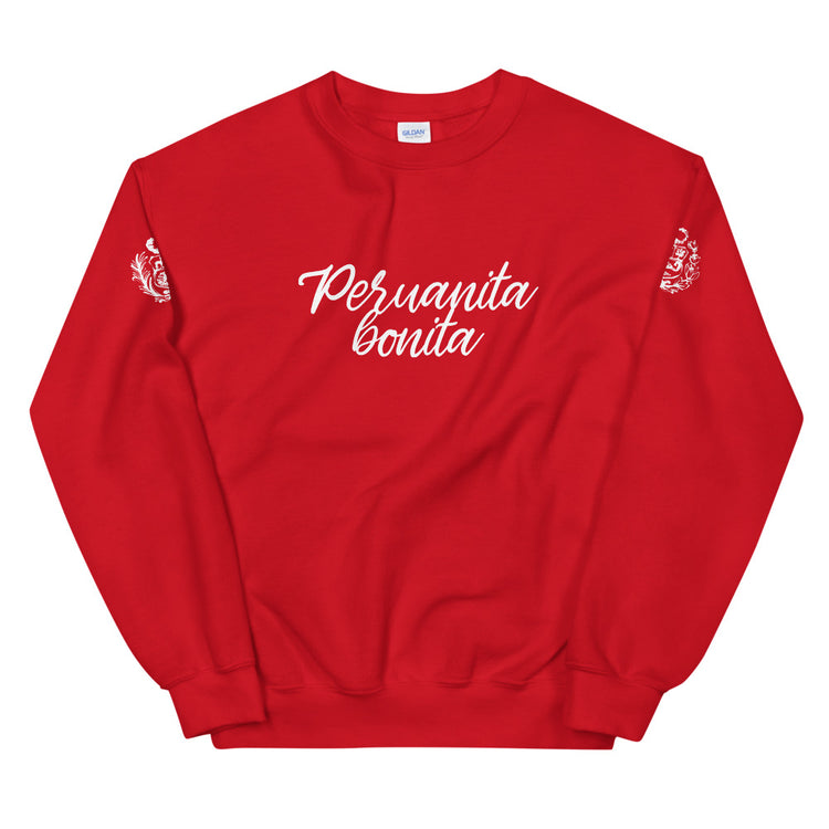 Peruvian Sweatshirt - Peruanita Bonita + Peruvian shield sleeves